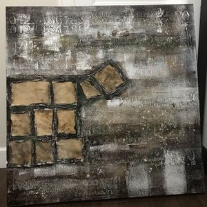 textured print on stetted canvas